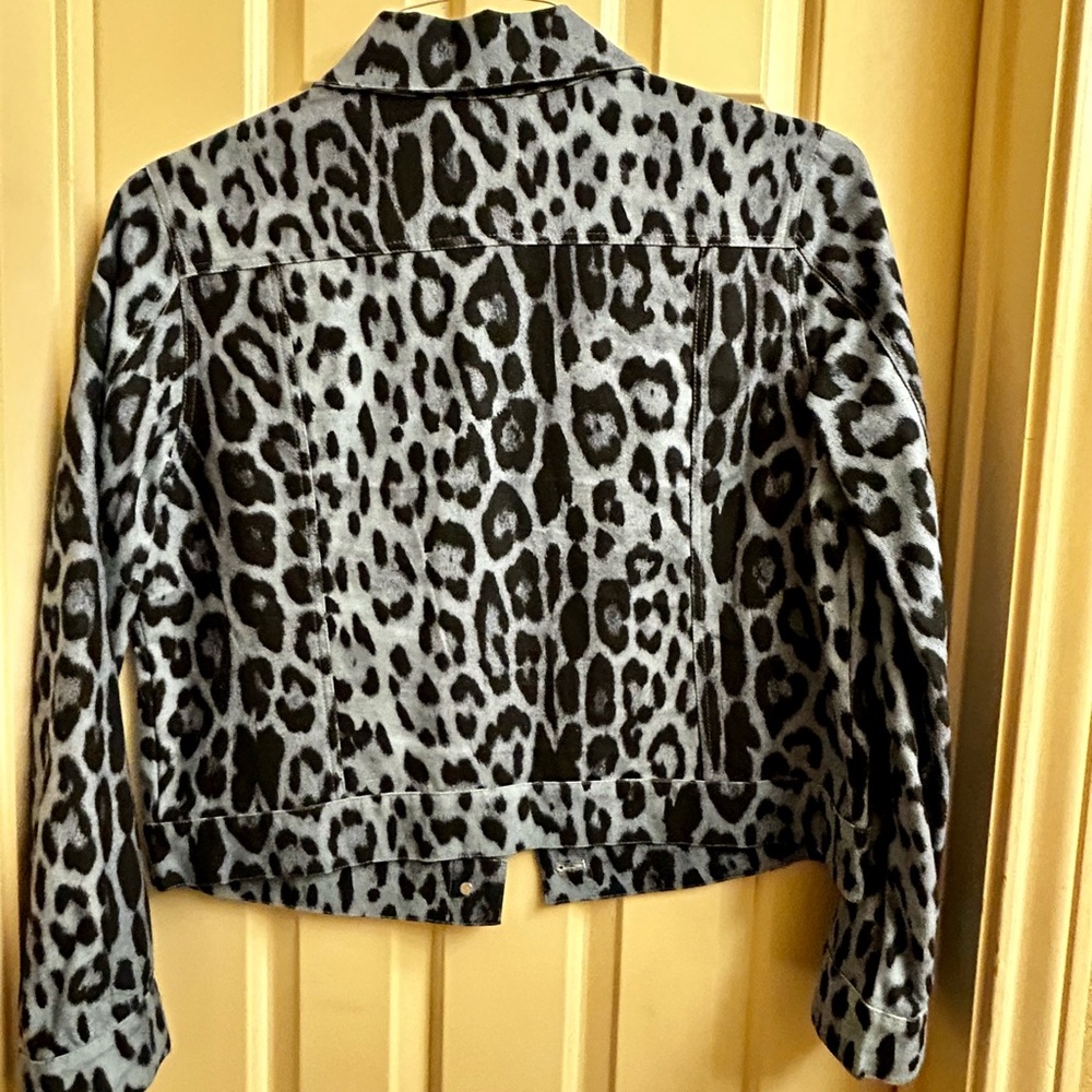 Retired Boston Proper Leopard Denim Jacket